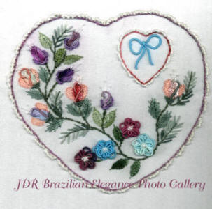 Brazilian Embroidery Heart Full of Roses
