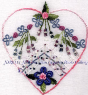 Brazilian Embroidery Hearts and Flowers Design JDR 6113 Leona's Heart
