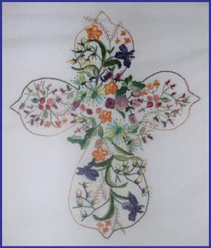 JDR 6219 "He Lives" Brazilian Dimensional Embroidery Pattern 