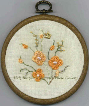 Peachy the Peach Blossom Brazilian Embroidery Design